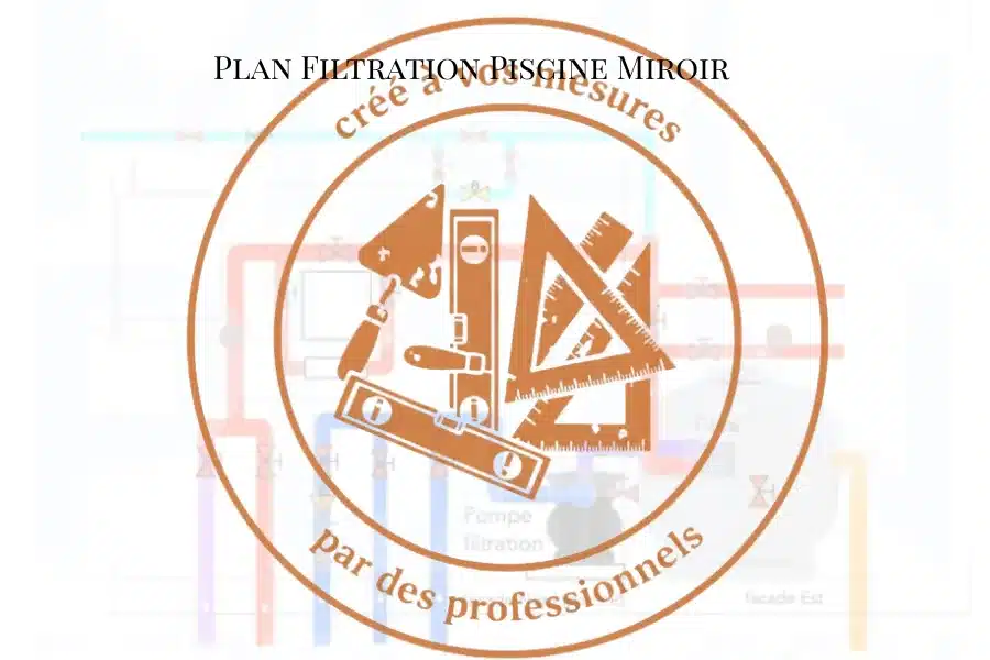 Plan d'installation de la filtration piscine miroir - dimensionné aux mesures exactes du local technique, en PDF réalisé à échelle 1:20